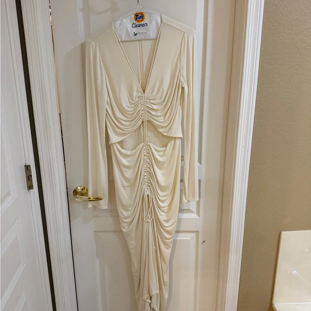 L'Academie Cream Long Sleeve Cut-Out Dress - Picture 3 of 5